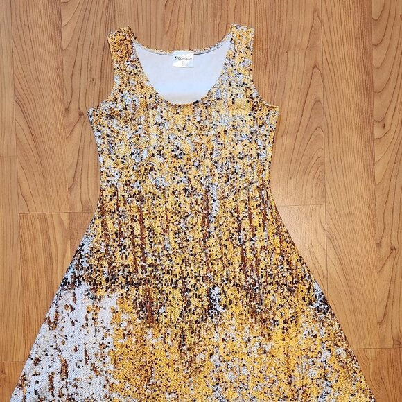 COWCOW Glitter Sequin Print Dress || Small EUC - Picture 2 of 9
